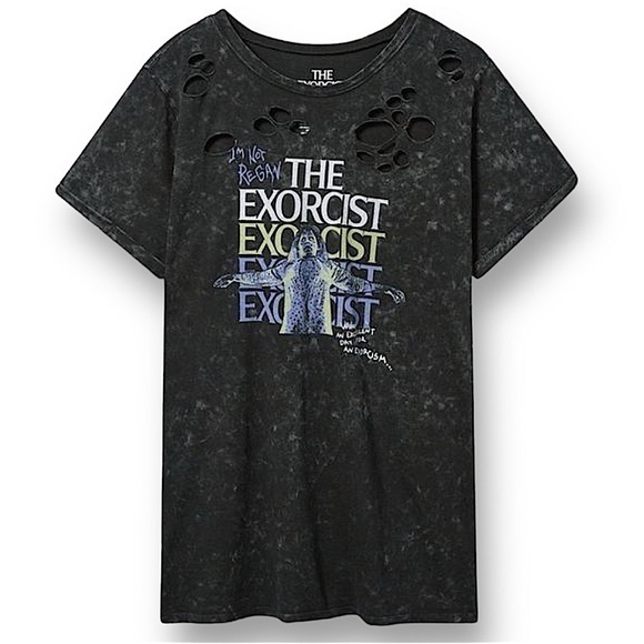 TORRID The Exorcist Relax Fit Cotton Distressed Tunic‎ Tee NWT - Picture 1 of 7